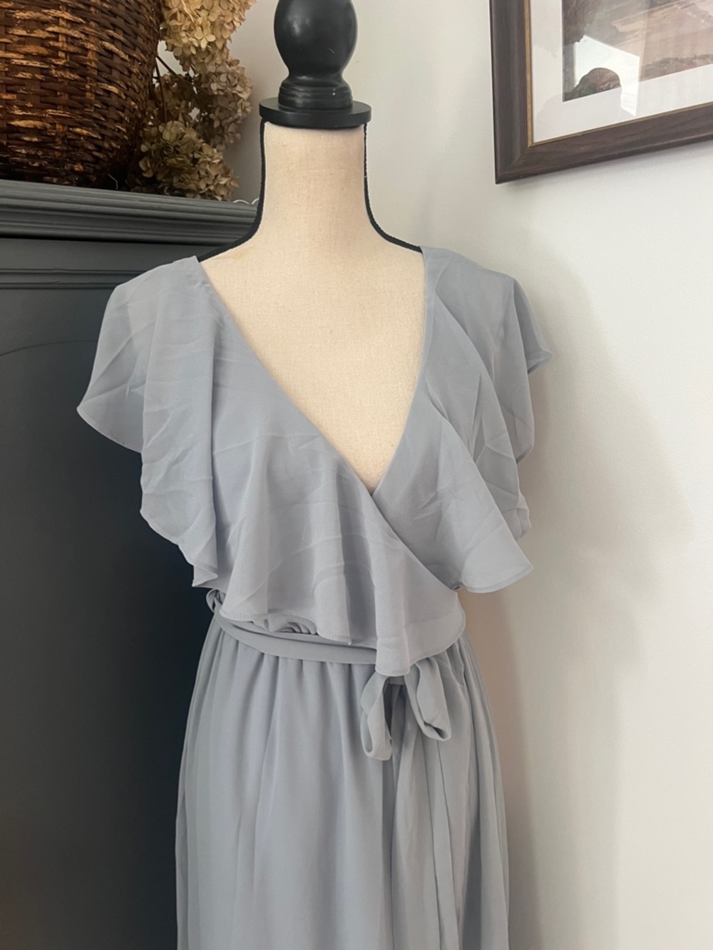 NWT Baltic Born Katya Ruffle Maxi Dress light blue - Picture 3 of 4